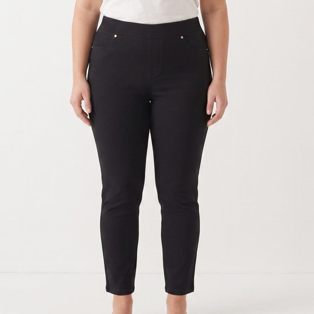 MICHAEL Michael Kors 1X Black Pull On Skinny Pants